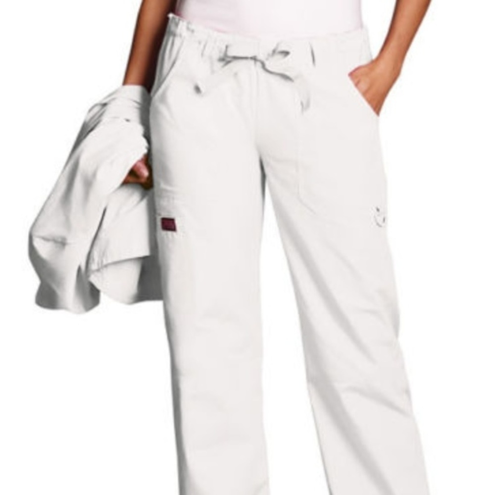 NWT Cherokee Drawstring Cargo Scrub Pants White